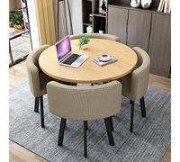 Moderno set di tavolo e sedie da ufficio e reception, elegante combinazione di tavolo e sedia per negoziazione, 1 tavolo con 4 sedie, ideale per soggiorno, casa, ufficio e camera da letto, beige
