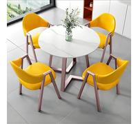 Moderno set di tavolo rotondo giallo, versatile mobili da cucina/ufficio per sala da pranzo, conferenze e soggiorno