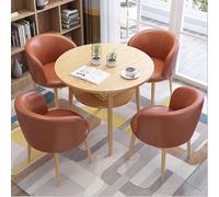 Moderno set tavolo da conferenza con sedie elegante mobili da ufficio per riunioni, ricevimenti aziendali e soggiorno, marrone chiaro, taglia unica, migliora la collaborazione e l'eleganza
