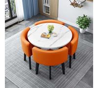 Moderno set tavolo da pranzo con 4 sedie rotondo tavolo da conferenza tavolo da ricevimento combinato per sala da pranzo elegante design 80 cm/31,5 pollici perfetto per uso domestico e ufficio
