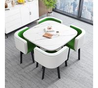 Moderno set tavolo da pranzo in marmo con sedie per ufficio reception e negoziazione combinazione tavolo quadrato bianco e verde e sedia