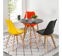 Moderno set tavolo da pranzo rotondo e sedie, elegante tavolo da negoziazione e sedie per caffetterie, negozi di tè al latte, aree di ricevimento, ideale per piccoli mobili da pranzo per il tempo