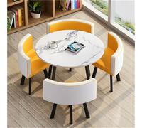 Moderno set tavolo rotondo - Cucina colazione bar mobili - include tavolo rotondo e sedie - ideale per sala da pranzo o sala conferenze