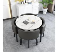 Moderno set tavolo rotondo - Cucina colazione bar mobili - include tavolo rotondo e sedie - ideale per sala da pranzo o sala conferenze