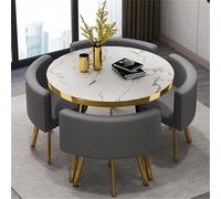 Moderno set tavolo rotondo - Cucina colazione bar mobili - include tavolo rotondo e sedie - ideale per sala da pranzo o sala conferenze