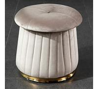 Moderno sgabello a fungo in morbido velluto per trucco e medicazione, poggiapiedi rotondo con elegante base dorata, elegante sedile multifunzionale