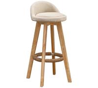 Moderno sgabello da bar girevole a 360° con schienale e poggiapiedi, design minimalista in legno, perfetto per angolo colazione, 37 x 37 x 63 cm, soluzione elegante per la cucina