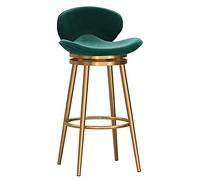 Moderno sgabello da bar girevole in velluto con schienale, sedia imbottita in metallo verde da 74,9 cm, per cucina a isola, seduta elegante e confortevole, 1 pezzo