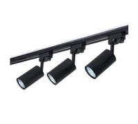 Moderno sistema binario da 100 cm, binario LED monofase, faretto a LED, lampada a sospensione, sistema GU10, ZX (set da 3 pezzi, nero)
