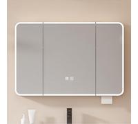 Moderno specchio da bagno a LED Armadietto da parete con funzione antinebbia regolabile e design elegante per uno spazio di vanità organizzato