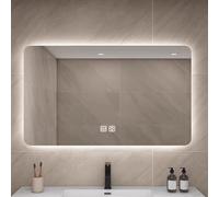 Moderno specchio da bagno quadrato senza cornice con luce a LED, 3 opzioni di colore, facile installazione per bagno, camera da letto e ingresso (60 cm)