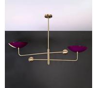 Moderno Stilnovo Curvo 2 Braccio Ciondolo Luce Italy Metà Secolo Sputnik