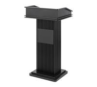 Moderno supporto per podio in acciaio inox con ripiano aperto, portatile, per conversazioni in pubblico, conferenze ed eventi, design stabile ed elegante