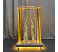 Moderno supporto per podio in acrilico trasparente, elegante leggio da pavimento per classe, chiesa, matrimoni, pulpito durevole con ampia superficie di lettura, ideale per discorsi