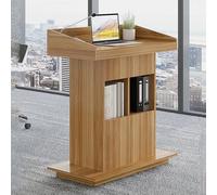 Moderno supporto per podio in legno con contenitore, spazioso leggio per chiese, aule, matrimoni, conferenze e presentazioni, facile da montare, per pulpito professionale