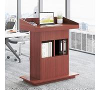 Moderno supporto per podio in legno con contenitore, spazioso leggio per chiese, aule, matrimoni, conferenze e presentazioni, facile da montare, per pulpito professionale