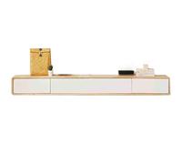 Moderno supporto per TV sospeso - Console multimediale a parete per soggiorno in legno massello elegante mobile TV lungo per intrattenimento e decorazione della casa