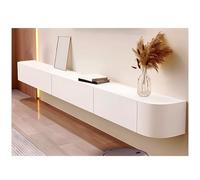 Moderno supporto per TV sospeso da parete, elegante centro di intrattenimento in legno con cassetti e mensola, per soggiorno, mobile TV salvaspazio