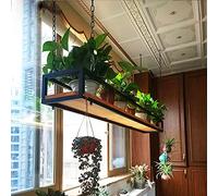 Moderno supporto per vasi di fiori galleggiante, elegante cesto sospeso con catena in ferro e ripiani in legno per la conservazione della cucina, espositore per vino, decorazione perfetta per bar e