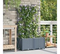 Moderno supporto rettangolare per piante in plastica, 80 x 40 x 142 cm, resistente ai raggi UV, con griglia per arrampicata per interni ed esterni, facile da montare e superficie opaca per balcone