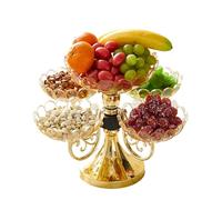 Moderno supporto rotante per snack a 5 livelli, vassoio salvaspazio per frutta, perfetto per tavolino da caffè e feste, utilizzabile come supporto per dolcetti