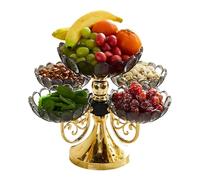 Moderno supporto rotante per snack a 5 livelli, vassoio salvaspazio per frutta, perfetto per tavolino da caffè e feste, utilizzabile come supporto per dolcetti