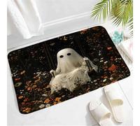 Moderno Tappeto d'Ingresso Gothic Ghost Garden Funny Ghost Swing Vintage Wildflower Butterflies Dark Botanical Halloween Tappeti barriera Indietro 40×60cm per Bagno,Corridoio,Ufficio