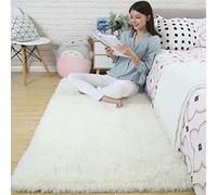 Moderno Tappeto Peloso 60x200cm Passatoia Cucina Dream Tappeto Soffice Pelo Lungo Gradiente Colore Ultra Morbida per Sala Pranzo Divano Il Salotto Camera Letto Bambini, Bianco