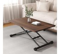 Moderno tavolino da caffè in legno regolabile in altezza pieghevole design salvaspazio per piccoli soggiorni supporto in metallo perfetto per camera da letto e soggiorno.
