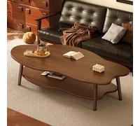 Moderno Tavolino in Legno a 2 Livelli a Forma di Nuvola Con Spazio di Punta Del Tavolo Centrale Irregolare Centrale di Metà Secolo Gambe in Metallo Robuste per Soggiorno Appartamento Camera da Letto