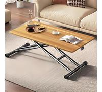 Moderno tavolino pieghevole in legno con ruote, tavolino basso compatto per piccoli spazi e noleggi, elegante mobile da soggiorno