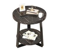 Moderno tavolino rotondo a doppio strato per divano, comodino e tavolo angolare, elegante tavolino da tè per soggiorno e balcone, 50 cm, perfetto per il tè pomeridiano