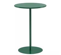 Moderno tavolino rotondo alto con robusta base in metallo per soggiorno, camera da letto, bar, caffetteria, cocktail, bistrot, pezzo da pranzo, verde (40 x 56 cm)