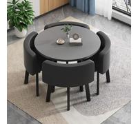 Moderno tavolino rotondo e sedia set per 4 - elegante ufficio reception & piccolo tavolo da pranzo combo perfetto per negoziazione spazi conferenze e uso club