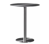 Moderno tavolino rotondo in acciaio inox per cocktail, pub, caffè, tè, bistrot, bar, sala da pranzo, bistrot, caffetteria, patio ed esterni (40 x 74 cm)