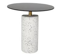 Moderno tavolino rotondo in vetro - Elegante tavolino da caffè in vetro temperato per soggiorno e camera da letto, mobili versatili perfetti per divano e comodino, design compatto e mobile