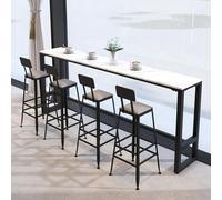 Moderno tavolo da bar in ardesia con piano in finto marmo e base in ferro nero, design versatile a cavalletto per divano, console, bar, sala da pranzo, cucina o caffè