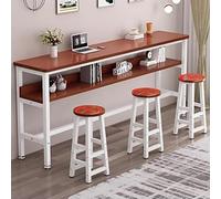 Moderno tavolo da bar rettangolare nero con struttura in metallo, alto tavolo da bar per la colazione per piccoli spazi, cucina, soggiorno disponibile in 100/120/140/160/180x30/40x100 cm