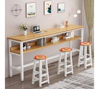 Moderno tavolo da bar rettangolare nero con struttura in metallo, alto tavolo da bar per la colazione per piccoli spazi cucina e soggiorno disponibile in 100/120/140/160/180 x 30/40 x 100 cm