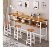 Moderno tavolo da bar rettangolare nero con struttura in metallo alto tavolo per la colazione per piccoli spazi cucina o soggiorno disponibile nelle dimensioni 100/120/140/160/180x30/40x100 cm