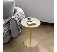 Moderno tavolo da bar rotondo per piccoli spazi, tavolo da pranzo con piano in metallo dorato e base stabile, per casa, ufficio, appartamento