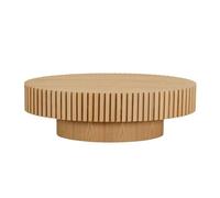 Moderno tavolo da caffè ovale - MDF con impiallacciatura in legno di ash, minimalist Living Room Centerpiece-Natural