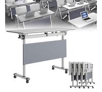 Moderno tavolo da conferenza quadrato bianco con ruote mobili mobili per ufficio postazione di lavoro versatile per spazi collaborativi e sale conferenze