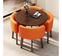 Moderno tavolo da conferenza rotondo per 4 eleganti ricevimenti e tavolo da pranzo con sedie da 80 cm ge mobili da cucina perfetto per ufficio o uso domestico