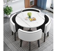 Moderno tavolo da pranzo con 4 sedie - Salvaspazio, per la colazione e l'ufficio, elegante tavolo da conferenza, ideale per uso domestico e piccoli spazi