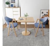 ＳＥＡＦＩＯＺ Moderno Tavolo Da Pranzo In 3 Pezzi Set per 2, Tavolo Quadrato e 2 Sedie Di Stoffa, Tavolino Da Pranzo Per 2, Tavolo Da Banco con Sgabello Da 2 Bar per Cucina, Marrone Ufficio WhiteBlue