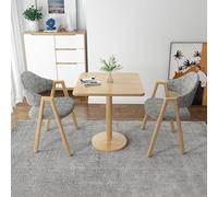ＳＥＡＦＩＯＺ Moderno Tavolo Da Pranzo In 3 Pezzi Set per 2, Tavolo Quadrato e 2 Sedie Di Stoffa, Tavolino Da Pranzo Per 2, Tavolo Da Banco con Sgabello Da 2 Bar per Cucina, Marrone Ufficio line