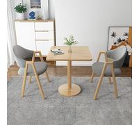 ＳＥＡＦＩＯＺ Moderno Tavolo Da Pranzo In 3 Pezzi Set per 2, Tavolo Quadrato e 2 Sedie Di Stoffa, Tavolino Da Pranzo Per 2, Tavolo Da Banco con Sgabello Da 2 Bar per Cucina, Marrone Ufficio lightGray