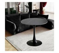 Moderno tavolo da pranzo in granito con piedistallo in metallo nero tulipano rotondo da cucina e sala da pranzo, tavolino da caffè e tavolino per il tempo libero, dimensioni 60 cm