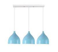 Moderno Tavolo da pranzo Lampade a Sospensione Regolabile altezza Cupola Sala da Pranzo Metallo Luce Pendente Nordico, blu Droplight,E27×3, Ristoranti soggiorno Camera da letto Caffè